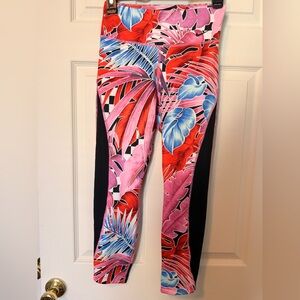 Nike Dri-FIT Floral Print Leggings - Pink, Red, Blue